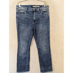 DKNY Jeans Straight Leg Women's 14 Blue Medium Wash Mid Rise Ankle Cropped